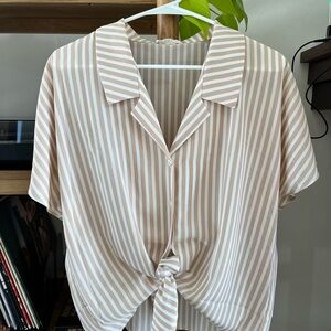 Striped Button-Up Blouse
